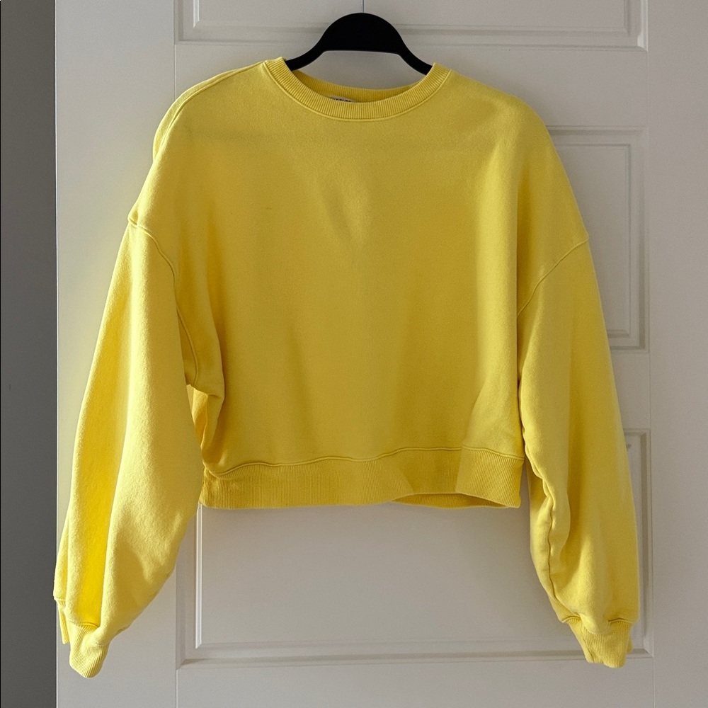 Agolde Premium 100% Cotton Terry Balloon Sleeve Sweatshirt Citrus Sz M